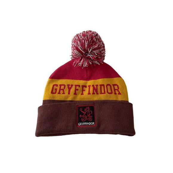 Harry Potter Gryffindor Knit Pom Pom Beanie Winter Hat Embroidered - Picture 2 of 6